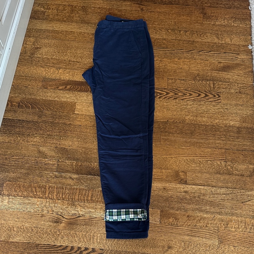 Men's Navy Bonobos Flannel Lined Chinos Pants